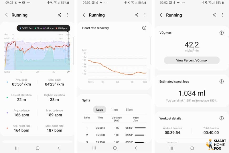 Man sieht das aufgezeichnete Training in der Health App.